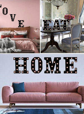 黑色26个英文字母数字发光字母灯led大号22cm派对场景布置氛围灯