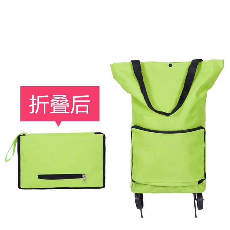 韩式可折叠便携式拉杆超市家车用购物收纳袋加厚买菜拖轮车跨境