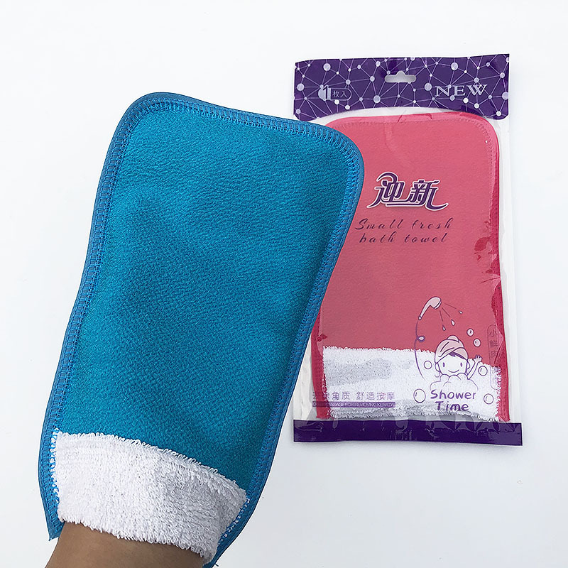 2025新款加厚丹东粗纹迎新搓澡手套双层沐浴工专用超厚搓背巾