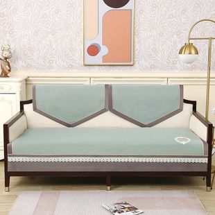 新款素色四季通用简约现风沙发垫盖巾靠垫盖布巾组合垫子沙发套