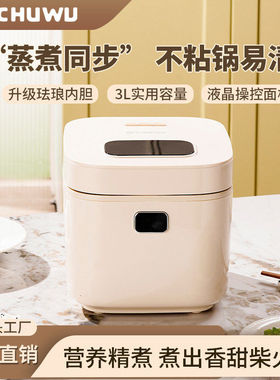 初物3L智能电饭煲3-4人小型家用多功能触摸款米汤分离糖电饭锅