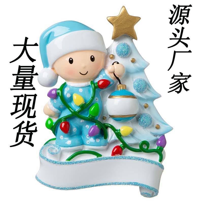 2025创意DIY雪人灯笼圣诞装饰挂件跨境可爱祝福姓名定制挂饰