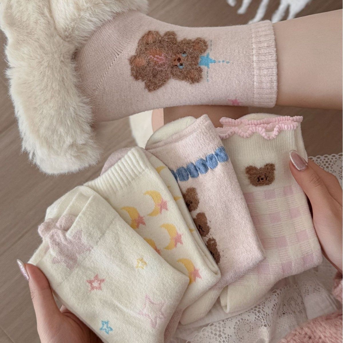 女童秋冬款日系可爱毛绒