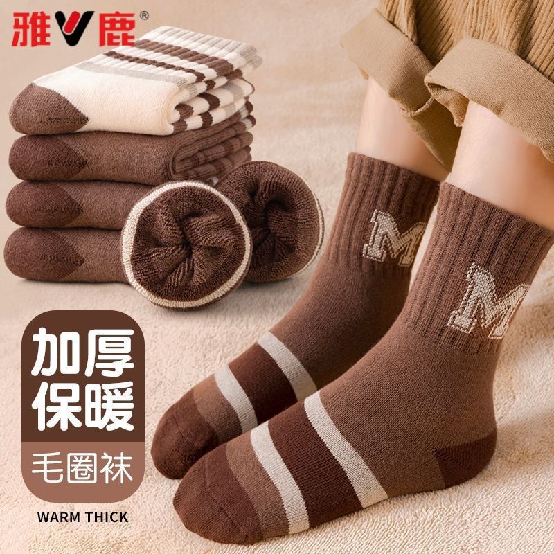 冬季加绒保暖儿童袜子秋