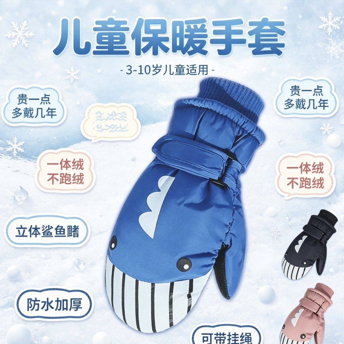 儿童卡通防水3-8幼儿滑雪