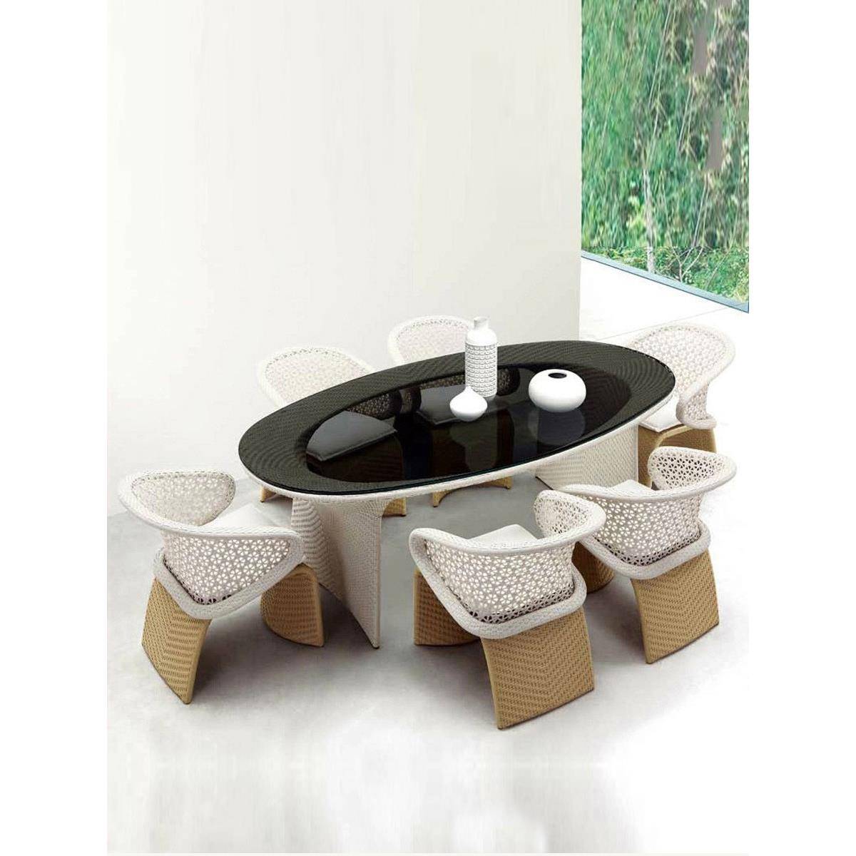 户外桌椅三件套现代简约设计师花园庭院阳台酒店工程藤编沙发家具