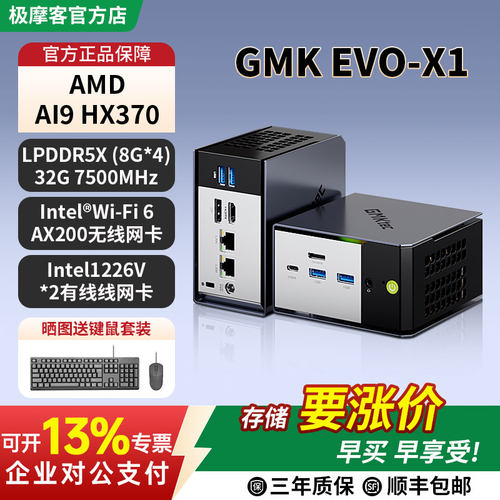 极摩客EVO-X1迷你主机AI9HX370