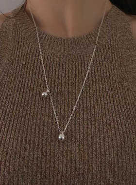 925银水滴抽拉项链ins风