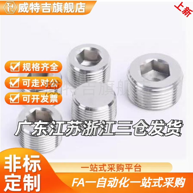 替MSWTS 1 2 3 4 6 8不锈钢堵头 锥形沉头螺塞 内六角 喉塞