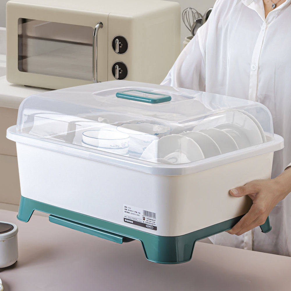 厨房沥水碗柜带盖餐具放碗碟置物架家用台面多功能装碗筷收纳箱盒,厨房/烹饪用具,碗架,淘宝优惠券,粉丝福利购,淘宝优惠卷