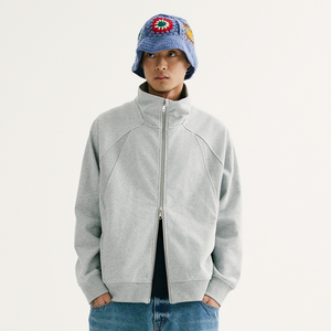 NORYBRAND 24SS弧线裁剪立领双拉链设计卫衣 简约通勤上衣外套
