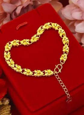 越南沙金电镀真金手链首饰爆款福字手链直播电商工厂供货批发