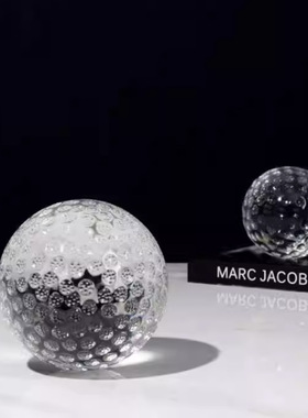 2025创意高尔夫水晶球轻奢装饰现代家居软装礼品样板房透明奢华