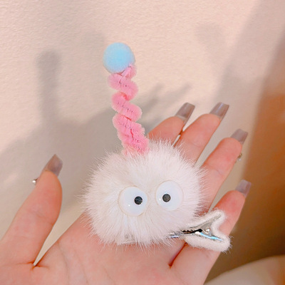 宝宝头饰女童超萌发卡女孩洋气发饰搞怪娃娃发夹儿童毛绒可爱