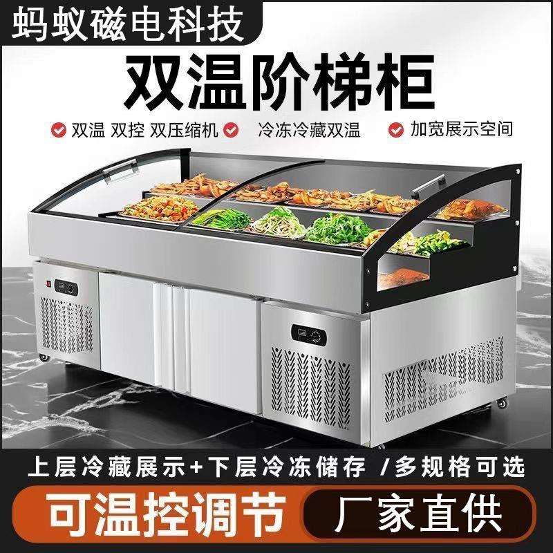 阶梯式冷藏展示柜商用菜品保鲜冰台双温冷冻海鲜明档点菜柜