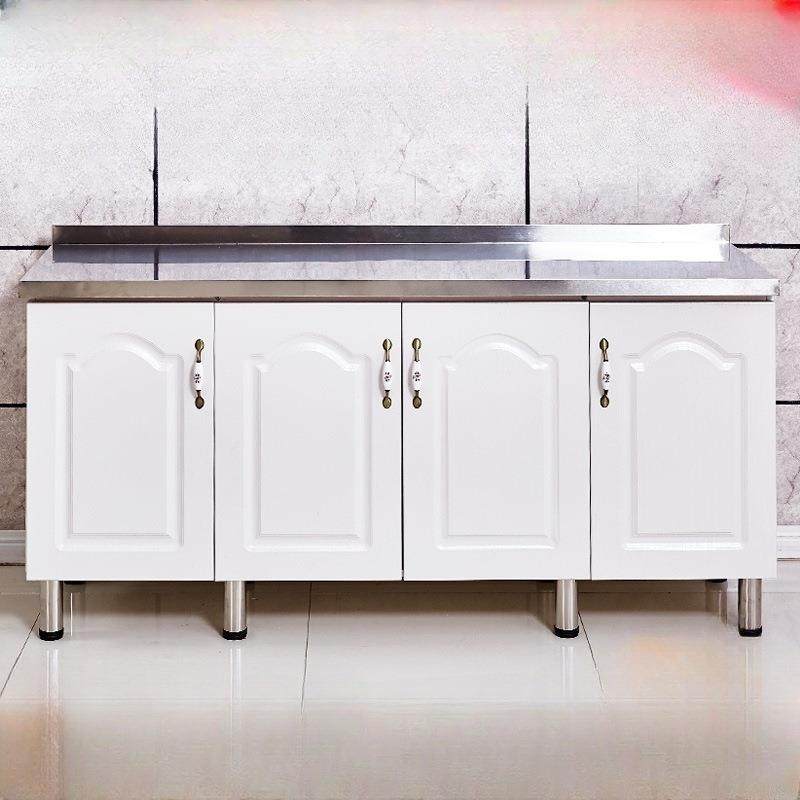 简易橱柜平面农村家用厨房灶台一体不锈钢放碗柜子移动组装经济型