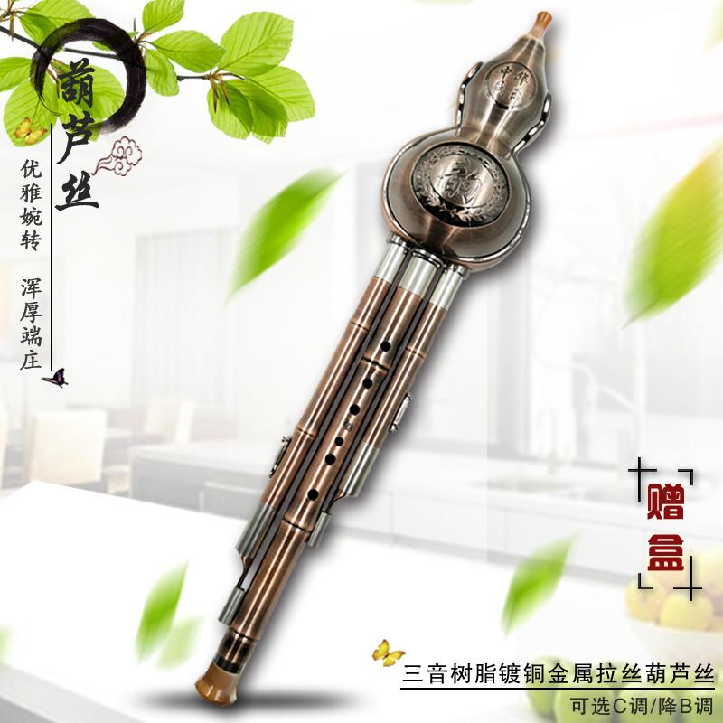 镀铜拉丝金属学习型C调降B调葫芦丝乐器吹奏类乐器