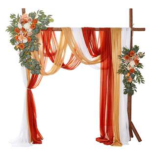 热销新款婚礼拱门花户外婚礼迎宾区指示牌装饰仿真花门牌假花