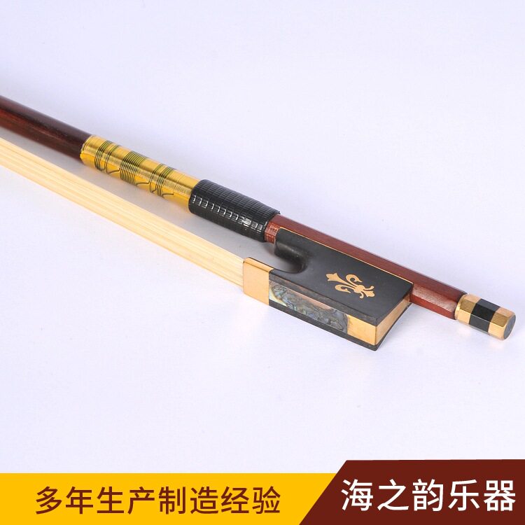 高档金丝手工洋花小提琴弓圆弓子巴西红檀木演奏级