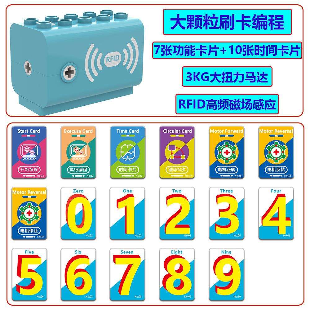兼容9656大颗粒机械齿轮刷卡机电动电子积木卡片