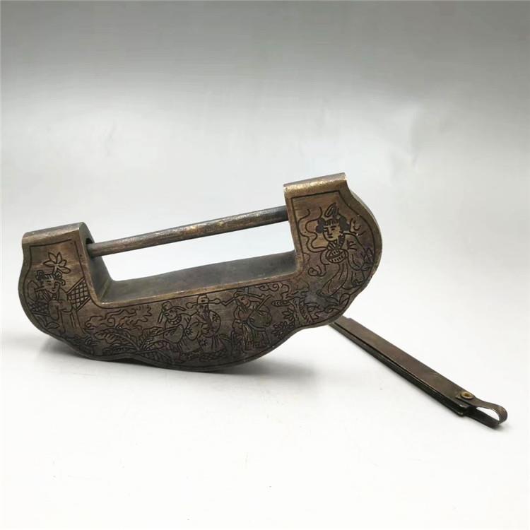 复古做旧铜器古玩工艺品工艺品(仿古民用铜锁)摆件