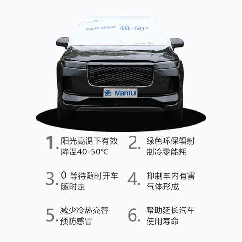 2023年新款SUV/MPV210T格子布降温涂层遮阳挡降温罩绿色设计保护
