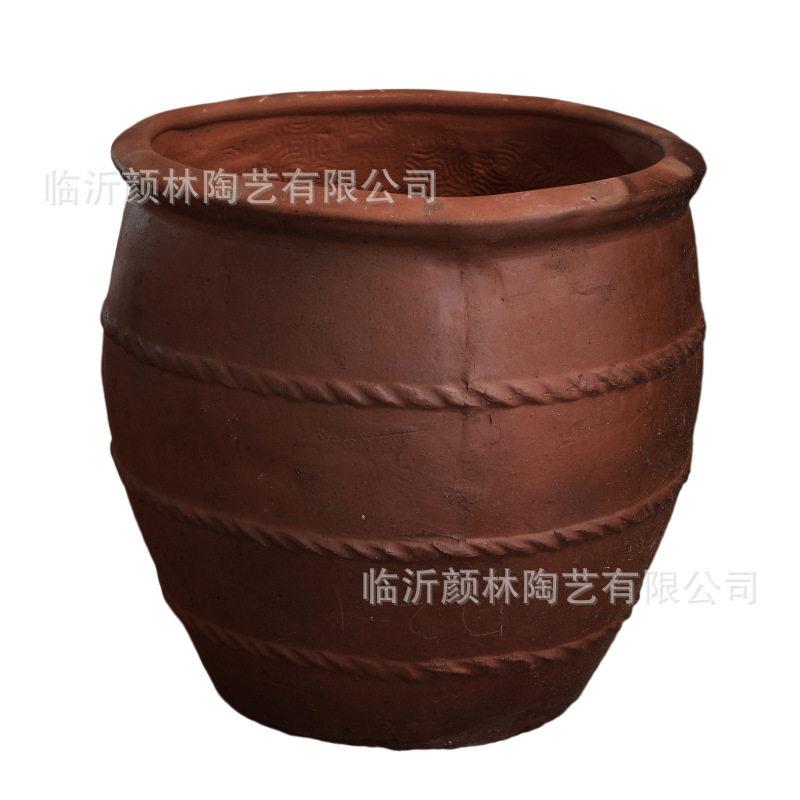 侘寂风土陶陶花盆民宿装饰复古陶盆粗陶景观庭院大口盆