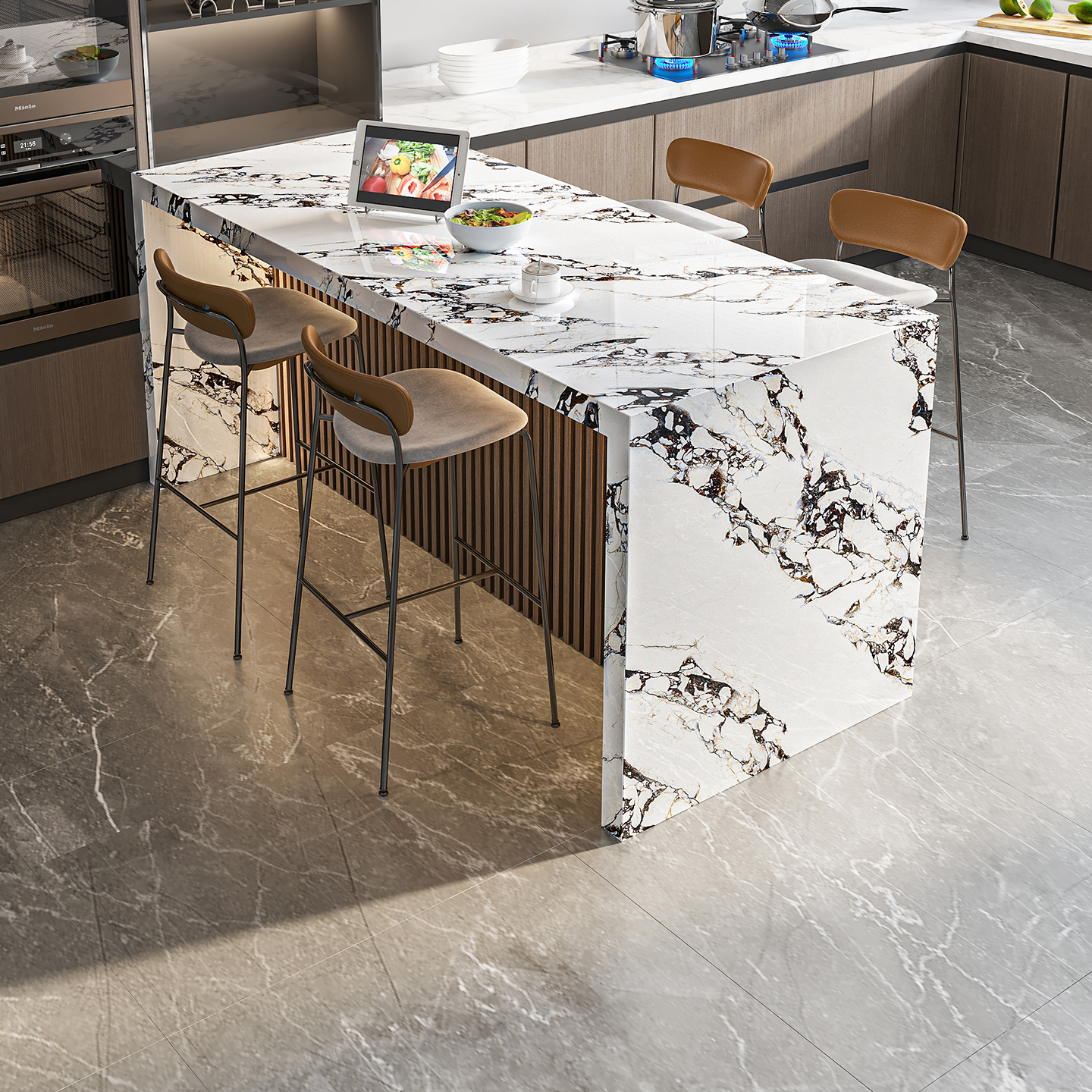 岩板吧台兰朵达宝格丽开放式厨房