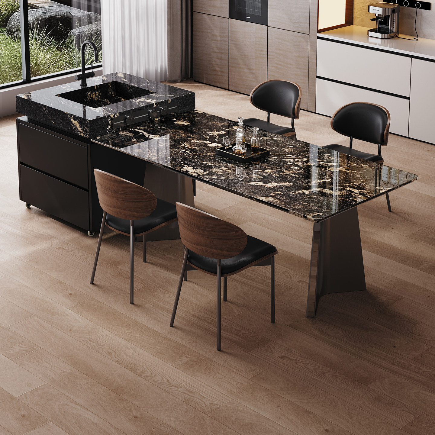 兰朵达天然大理石璀璨星河奢石岛台餐桌一体客厅家用可分离中导台,住宅家具,岛台餐桌,淘宝优惠券,粉丝福利购,淘宝优惠卷