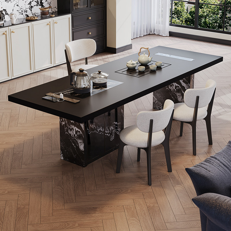 岩板茶桌书桌一体两用极简法式复古别墅设计师款禅意茶室岛台茶台,住宅家具,家用茶台/茶桌,淘宝优惠券,粉丝福利购,淘宝优惠卷