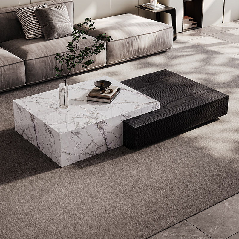 意式轻奢岩板茶几组合家用客厅高端长方形茶几电视柜小户型茶几桌,住宅家具,茶几,淘宝优惠券,粉丝福利购,淘宝优惠卷