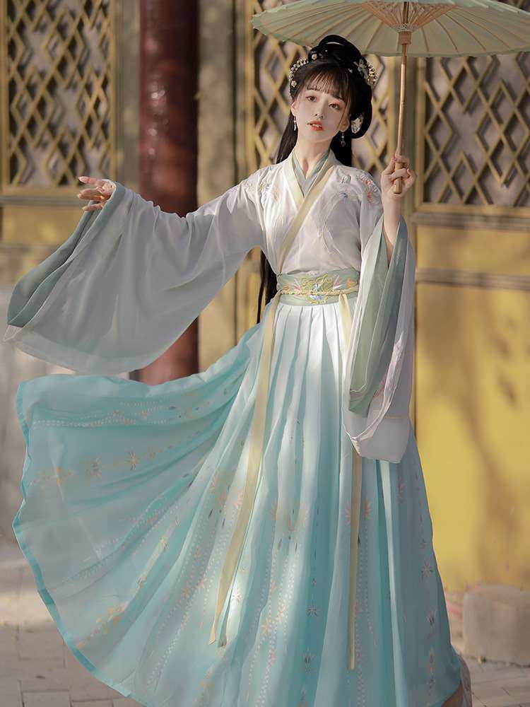 XIAOXIANG JI HANFU 여성 치히로 웨이 진 FENGJIAO 칼라 WA