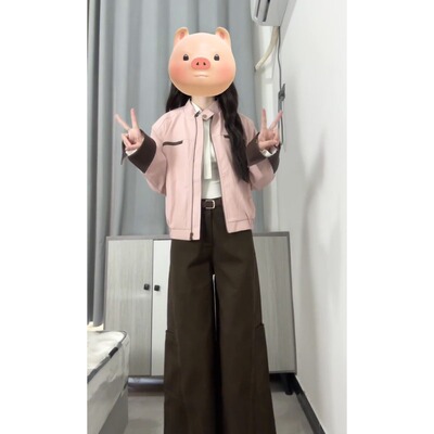 【送运费险】酷飒风粉色夹克外套