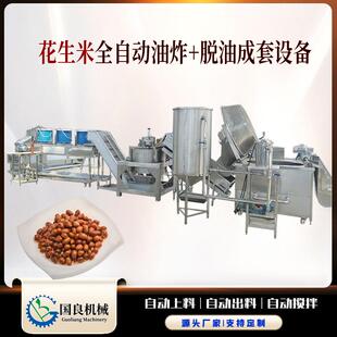 花生米油炸生产线 瓜子核桃油炸脱油调味全套流水线 自动油炸锅
