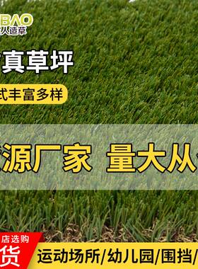 人造秋草仿真草坪人工假草坪地垫幼儿园足球场室内户外围挡草垫