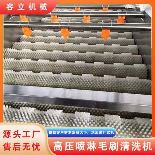 马蹄平行毛刷清洗机 辊刷式百香果柠檬橙子清洗去杂机 苹果打蜡机