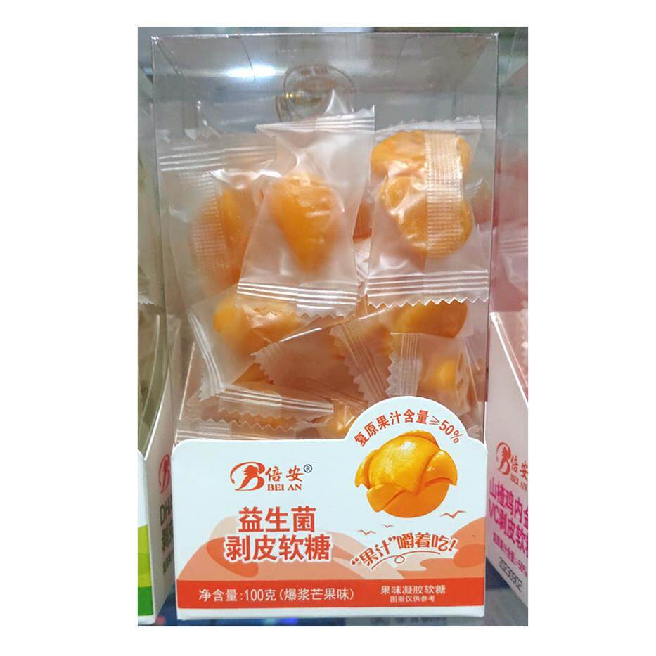 4瓶 益生剥皮软糖爆菌浆DVC味芒果儿童少年成青人白领零食节日糖
