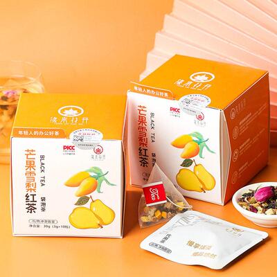 冷泡水热果檬茶系列芒果雪梨苹MNG双果柠玫瑰红茶冲泡果茶