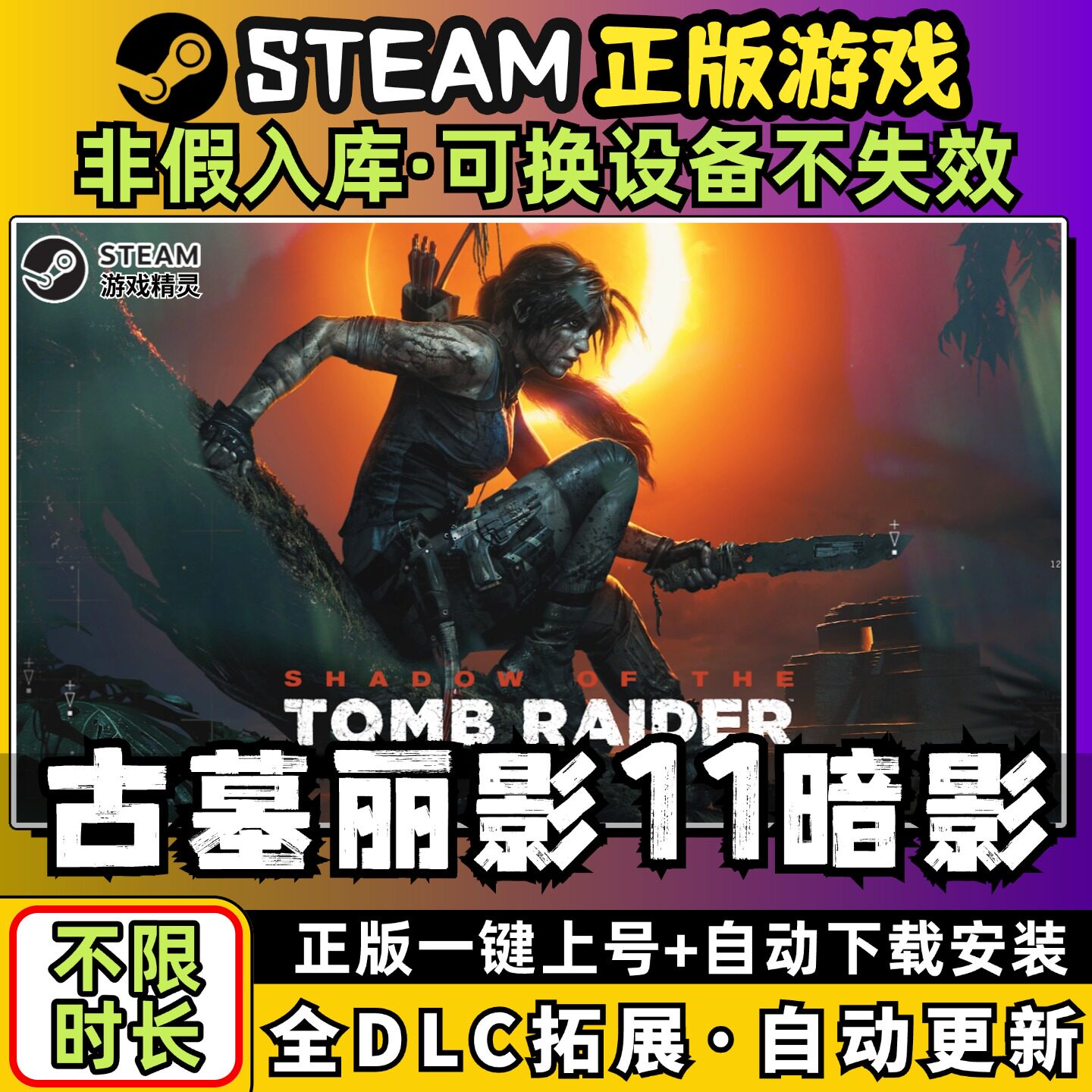 古墓丽影11暗影中文版全dlc云存档电脑pc单机游戏离线正版steam