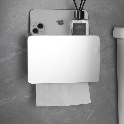 卫生间封闭式厕纸架新款卫生纸置物架304不锈钢卷纸器极简纸巾架