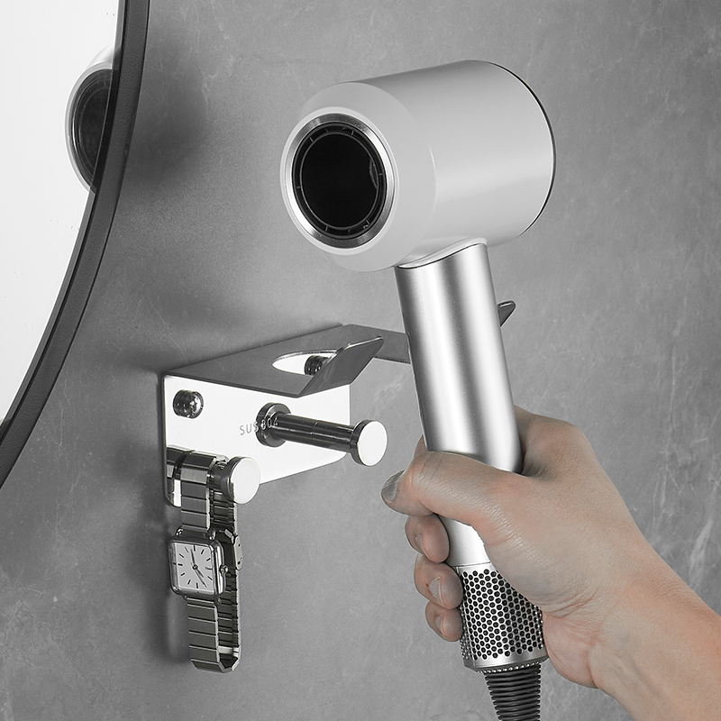 免打孔304不锈钢吹风机置物