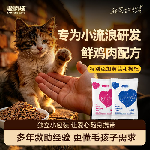 老疯杨爱心救助粮小包装流浪猫狗