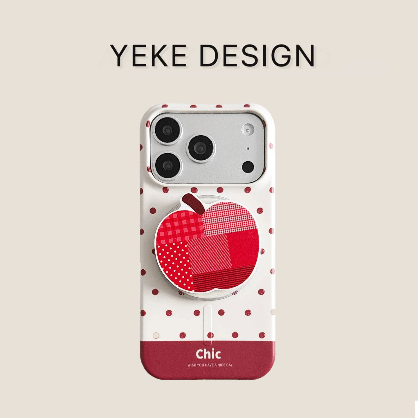 野壳ins适用苹果17pro手机壳iphone17极简风小众红色波点拼接磁吸支架17promax新年款16pro女15pro保护套,3C数码配件,手机保护套/壳,淘宝优惠券,粉丝福利购,淘宝优惠卷