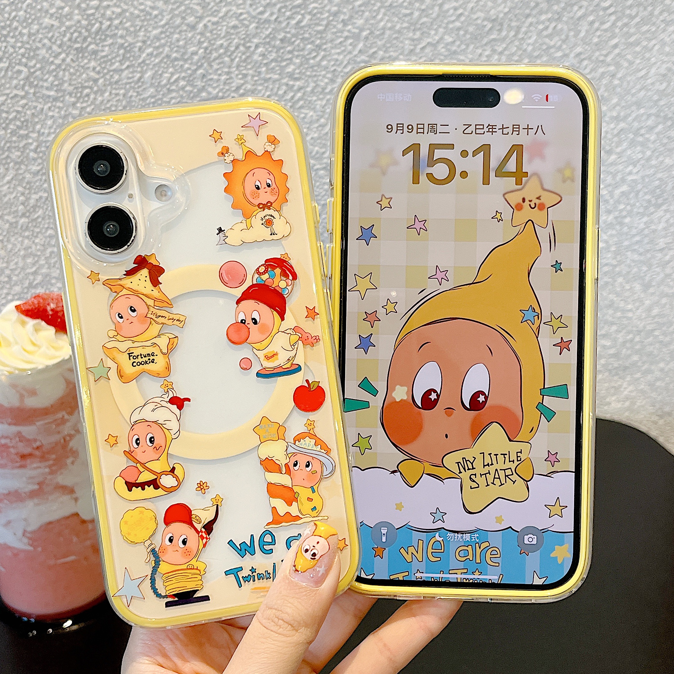 野壳星星人适用苹果16promax手机壳可爱磁吸支架iphone16保护套15双面IMD支点壳15promax卡通15外壳ins14