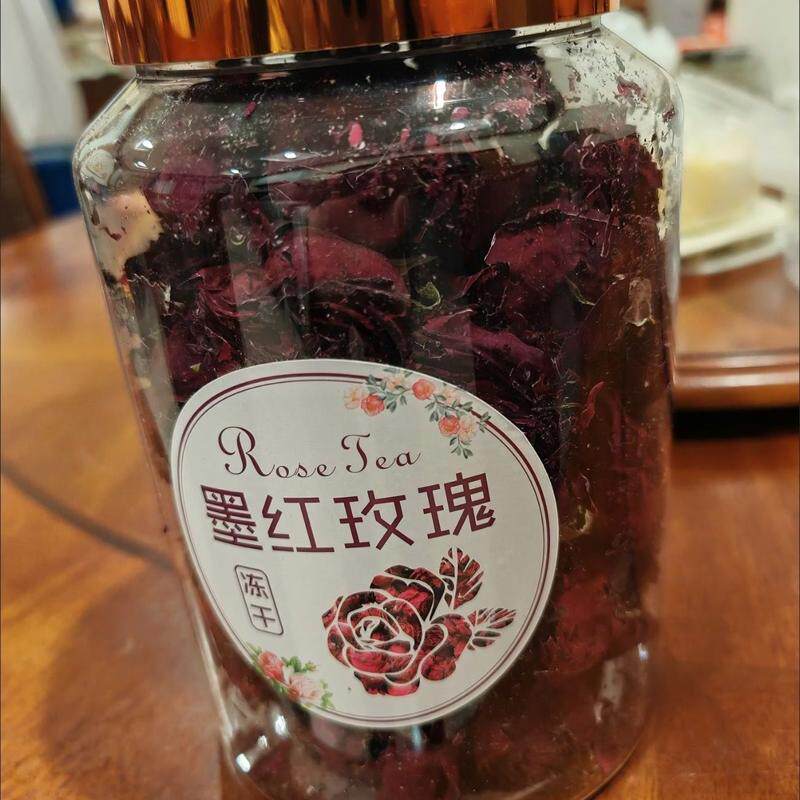 新花云南冻干墨红玫瑰花茶头茬大朵头水花冠干玫瑰花瓣特产