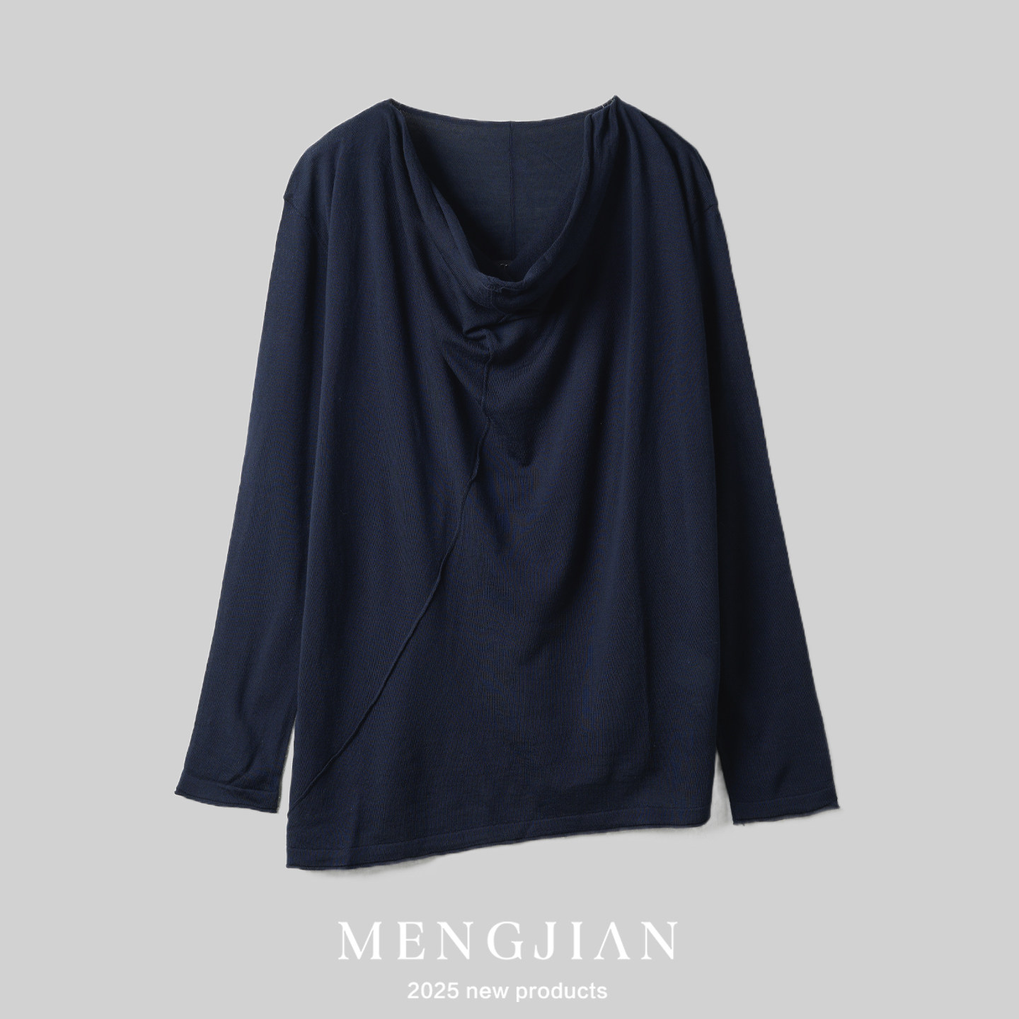 MENGJIAN精纺羊毛小众设计感针织衫女2025秋冬新款内搭荡领羊毛衫,女装/女士精品,毛针织衫,淘宝优惠券,粉丝福利购,淘宝优惠卷