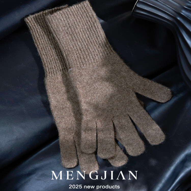 MENGJIAN保暖牦牛绒手套女2025冬季新款开车抗寒五指手套