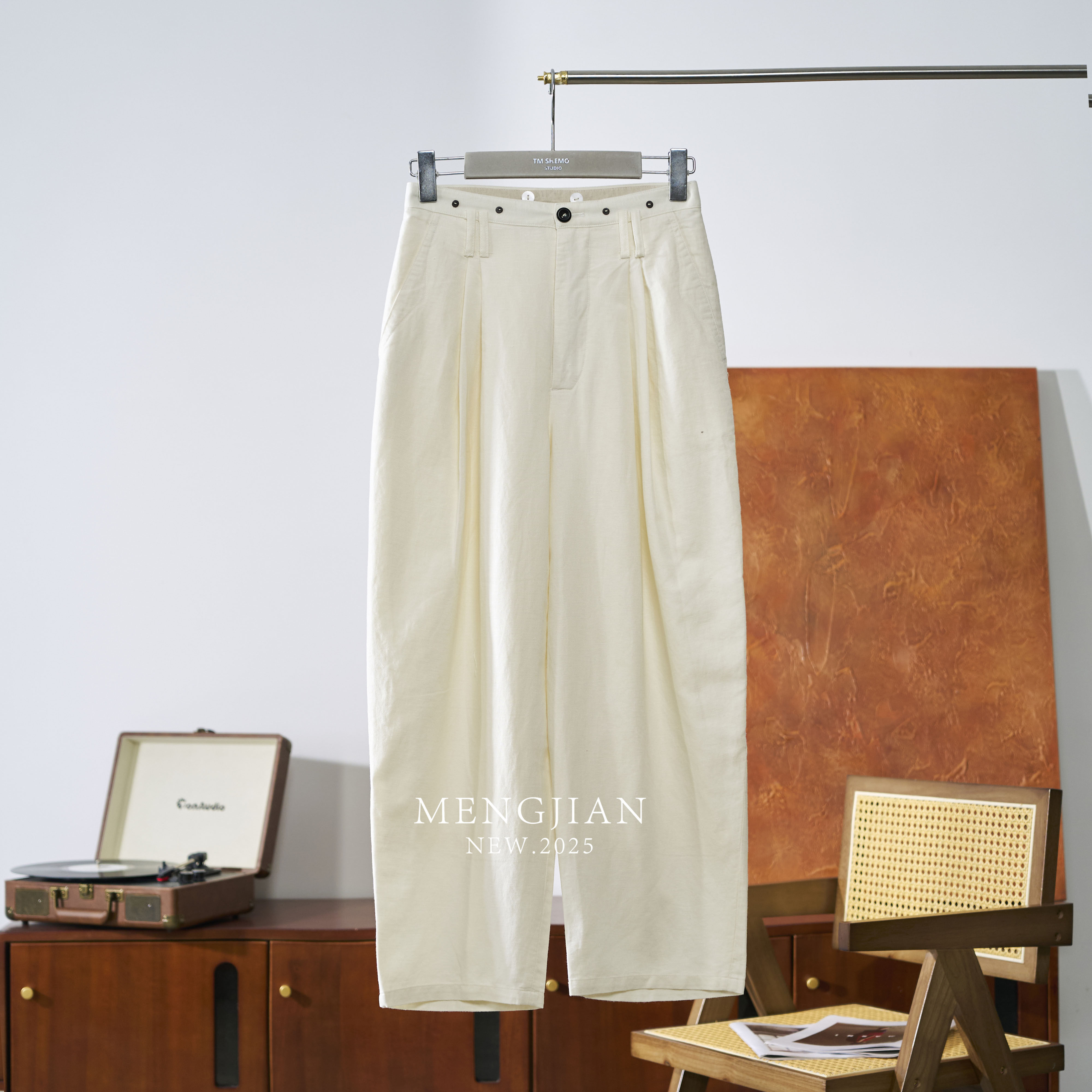 【英伦致雅】春季棉麻高腰遮胯阔腿裤小个子通勤九分裤子女,女装/女士精品,休闲裤,淘宝优惠券,粉丝福利购,淘宝优惠卷