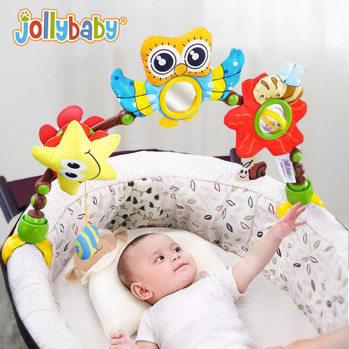 Jollybaby安抚益智0-1岁婴儿车挂件床挂玩具婴儿音乐床夹