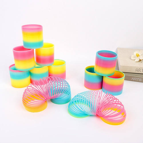 中号魔力彩虹圈塔弹簧益智夜光弹力圈孩女孩弹簧圈玩具厂家